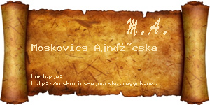 Moskovics Ajnácska névjegykártya